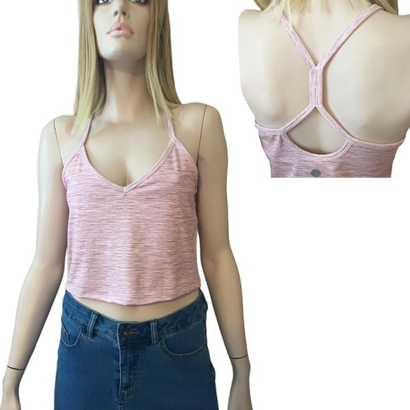 GOTTEX Compression Top Tank Bra Racerback Athletic Fitness Cropped Pink Unworn - Picture 11 of 14